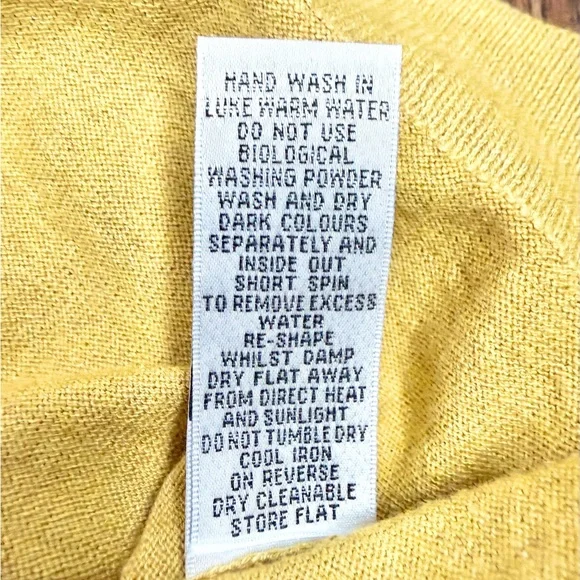 Boden Mustard Ruffle Trim Cardigan - Picture 9 of 9